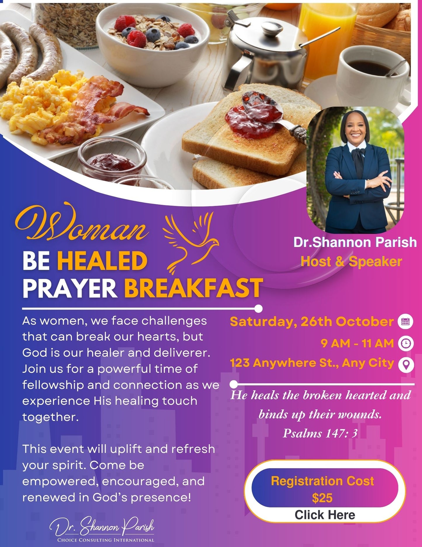 Woman Be Healed Prayer Breakfast