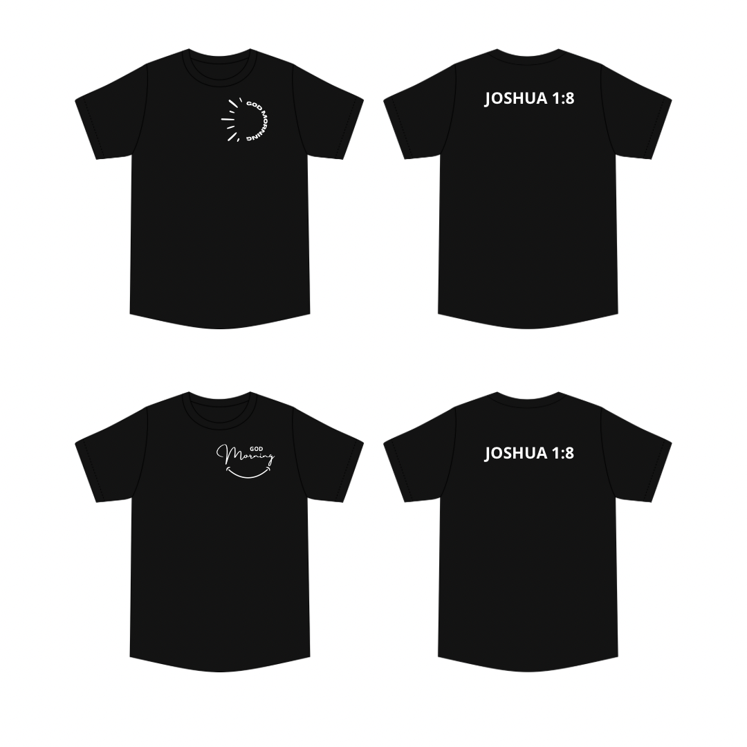 God  Morning - Joshua 1:8 Crew Neck (Black)